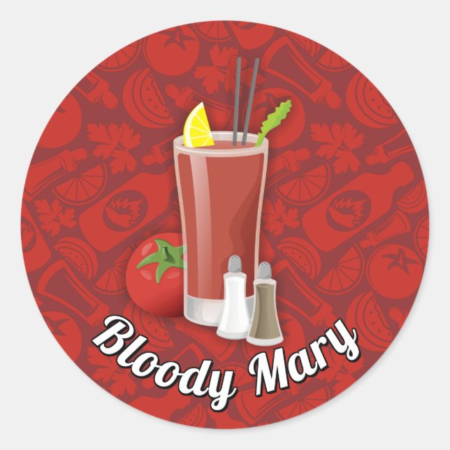 Bloody Mary Classic Round Pegatina (Anverso)