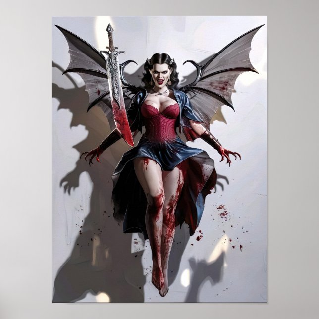 Bloody Sexy Vampiro Guerrero Poster Arte (Frente)