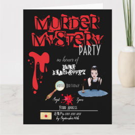 Bloody WhoDunIt Escape room Invitación Postcard