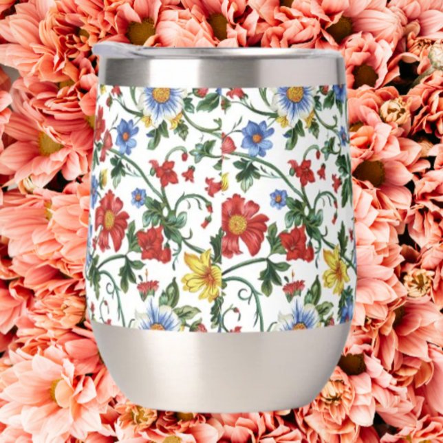 Bloom Boldly | Floral Stemless Wine Tumbler (Subido por el creador)