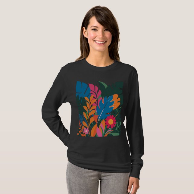 Bloom con colores vibrantes camiseta (Anverso completo)