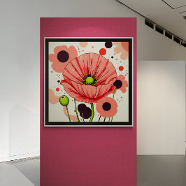 Bloom de amapola retro - Impresión artística