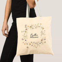 Bloom de flores silvestres personaliza la bolsa de