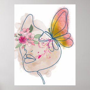 Bloom de mariposa - Arte abstracto de cara floral"