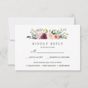 Bloom de país   Opción de respuesta Boda RSVP MEAL