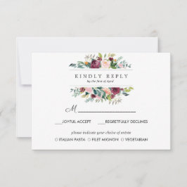 Bloom de país | Opción RSVP MEAL de la boda de oto