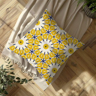 Bloom de Sunburst - Cojín decorativo floral geomét