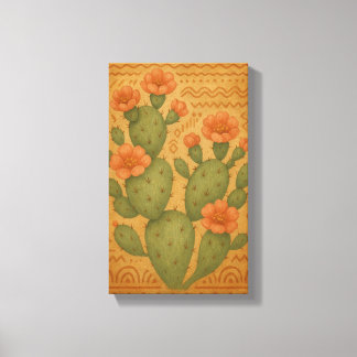 Bloom del desierto - Arte de tela Cactus Boho