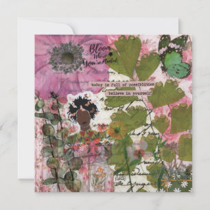 Bloom Donde Plantó Tarjeta De Saludo Plana