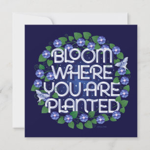 Bloom Donde Se Plantea Tarjeta Plana (5.25x5.25)