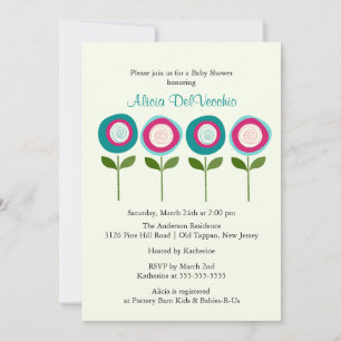BLOOM Flowers Invitación Baby Shower