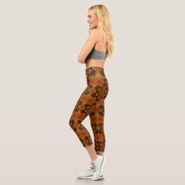 Bloom fractal en el otoño de Hues Capri Leggings