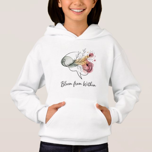 Bloom From Within – Kids Cozy Hoodie | Cute Floral (Anverso)