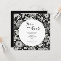 Bloom nocturno: Una invitación a una boda floral o