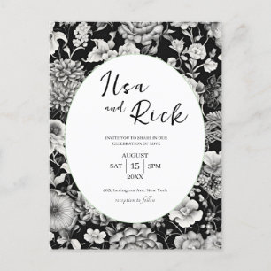 Bloom nocturno: Una invitación a una boda floral o
