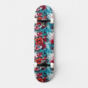 Bloom Urbano: Skateboard de graffiti rojo y azul e