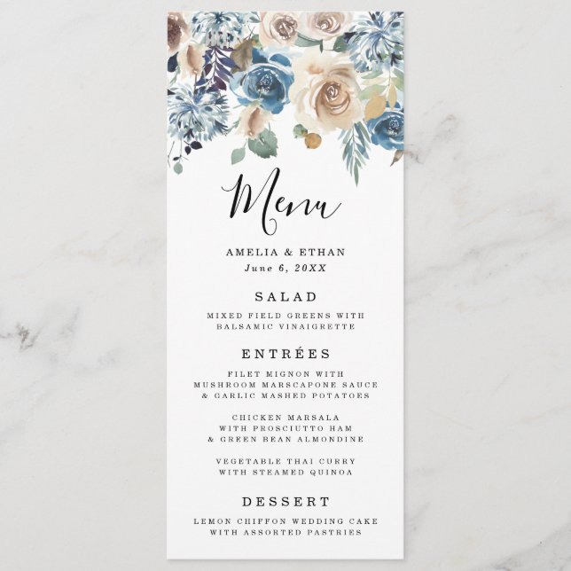 Blooming Beauty | Wedding Menu Card (Anverso)