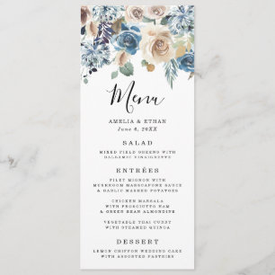 Blooming Beauty Wedding Menu Card