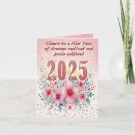 Blooming Dreams 2025 - Tarjeta personalizada de Añ