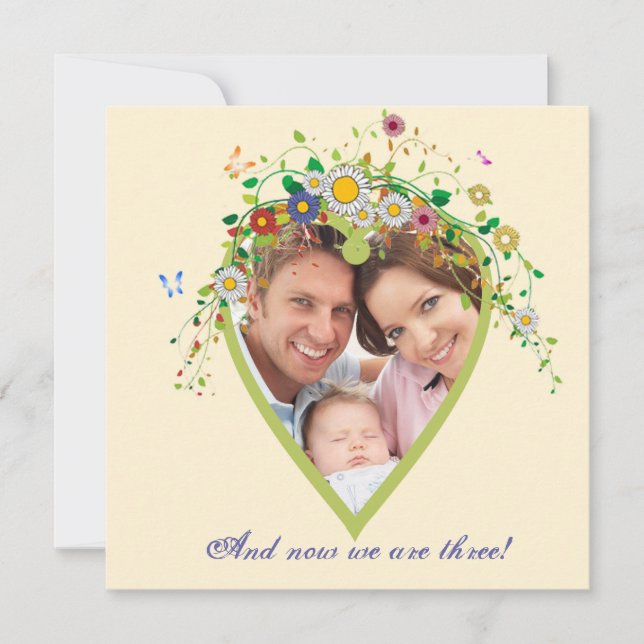 Blooming Heart - Invitación de adopción de fotos (Anverso)
