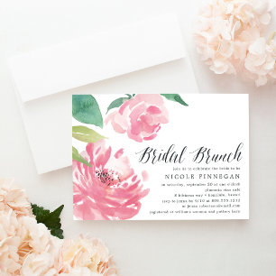 Blooming Peony Invitación a Brunch de novias