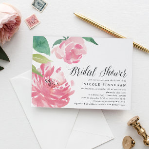 Blooming Peony   Invitación a la ducha de novia