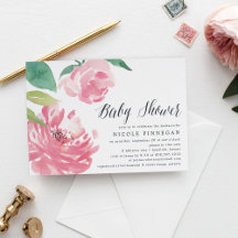 Blooming Peony | Invitación de Baby Shower