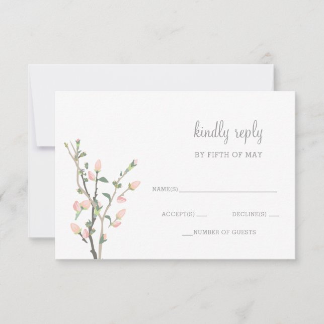 Blooming Rubor Floral Wedding rsvp (Anverso)
