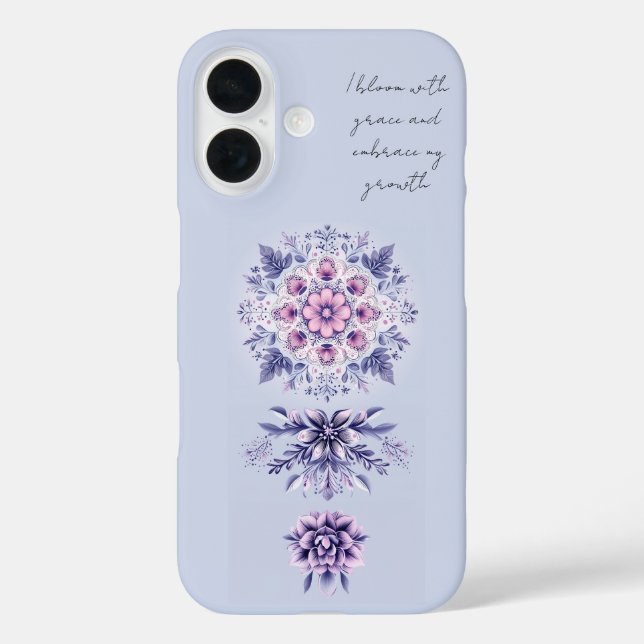 Blooming Serenity Mandala iPhone 16 Funda (Reverso )