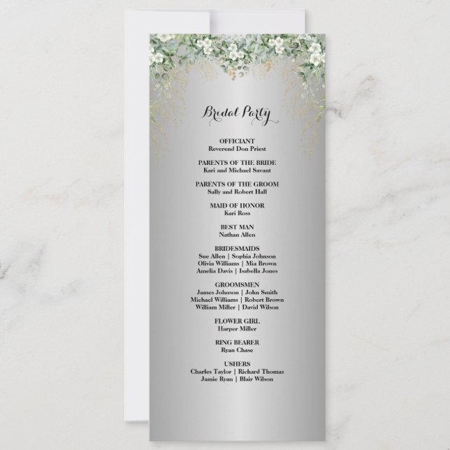 Blooms botánicos presentan la fiesta de las novias (Anverso)