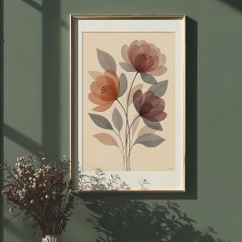 Blooms etéreos: Impresión floral de acuarela silen