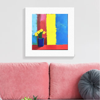 Blooms minimalistas - Arte moderno de tela floral