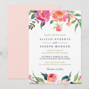 BLOOMS PINTADOS Invitación a la boda con flores bo
