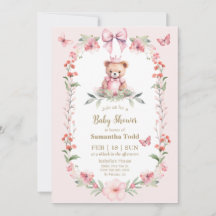 Blooms y mariposas: Invitación del bebé de bienven