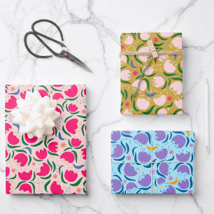 Blooms y Saltos Felices - Trío de Papel Envuelto