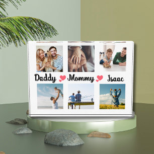 Bloque acrílico de fotos de familia de personaliza