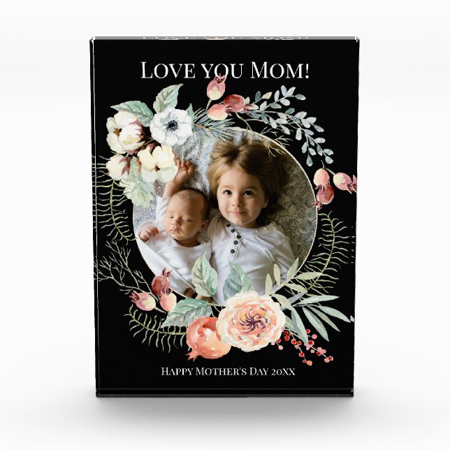 Bloque acrílico de la foto del Día de la Madre de  (Anverso)
