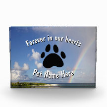 Bloque de acrílico arcoiris conmemorativo Mascota