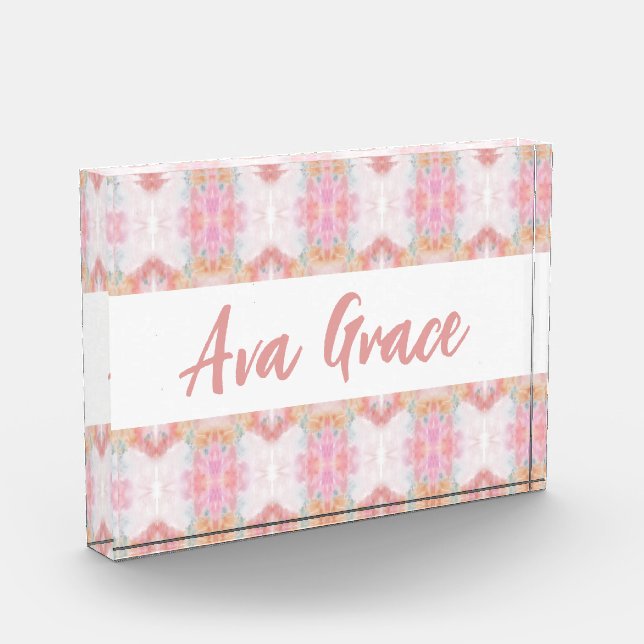 Bloque de acrílico decorativo de Ava Grace Print (Izquierda)