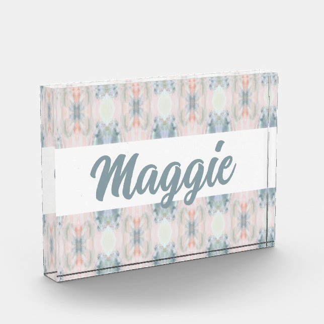 Bloque de acrílico decorativo de impresión Maggie (Izquierda)