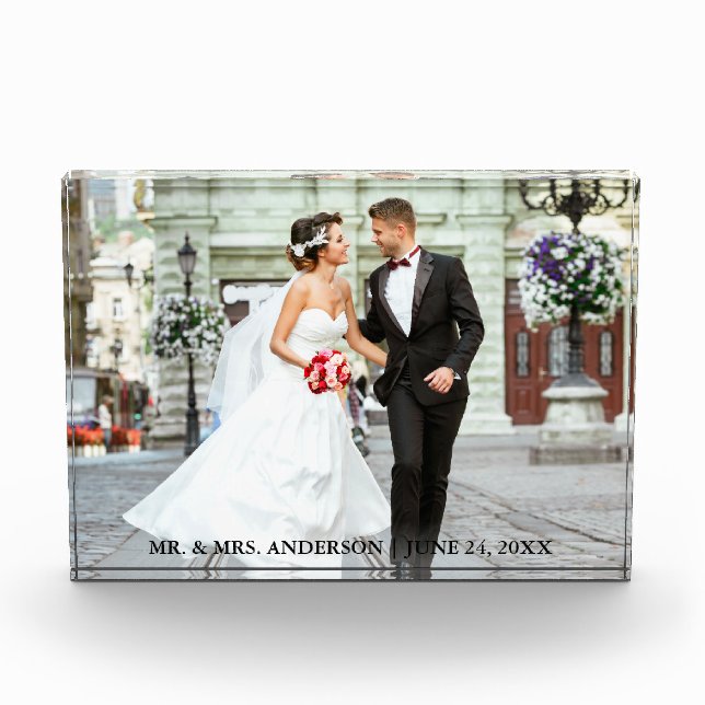 Bloque de Bodas de fotos de novia y Groom (Anverso)