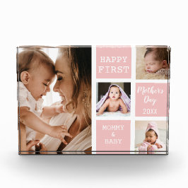 Bloque de Collage de fotos rosa del primer día de