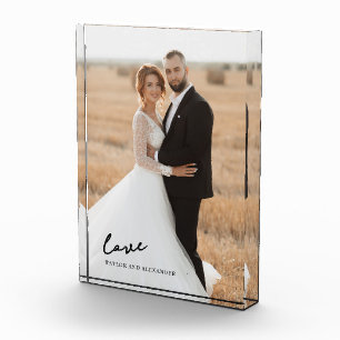 Bloque de Foto de Boda con Letra Elegante Novia No