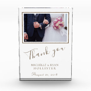 Bloque de Foto de Boda Elegante Gracias