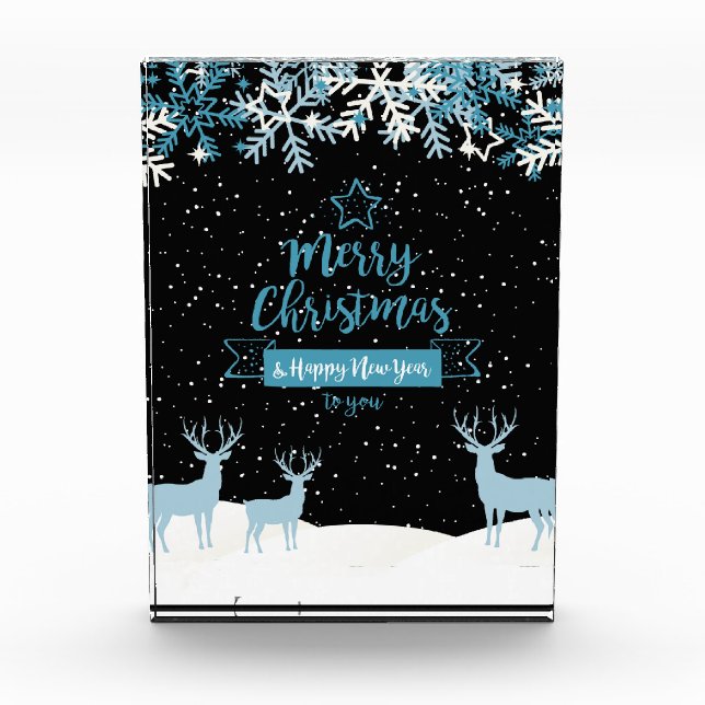 Bloque de Foto Navideño Azul Negro (Anverso)