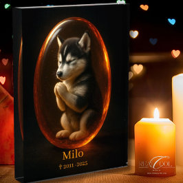 Bloque de fotos conmemorativas de Husky Siberiano