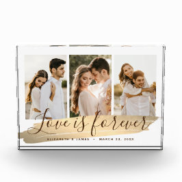 Bloque de fotos conmemorativas de recién casados d