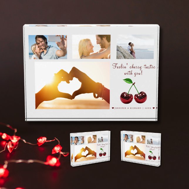 Bloque de fotos de amor de personalizado Cherry (Custom Cherry Love Photo Block)