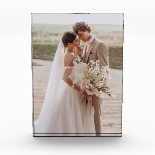 Bloque de Fotos de Boda Moderna Corazón Azul