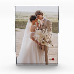 Bloque de Fotos de Boda Moderna Corazón de Color M<br><div class="desc">Bloque de fotos de boda moderno. El corazón se puede cambiar a cualquier color. Un dulce recuerdo para escritorio,  repisa,  estantería o mesa de noche para tu hogar,  oficina o estudio.</div>